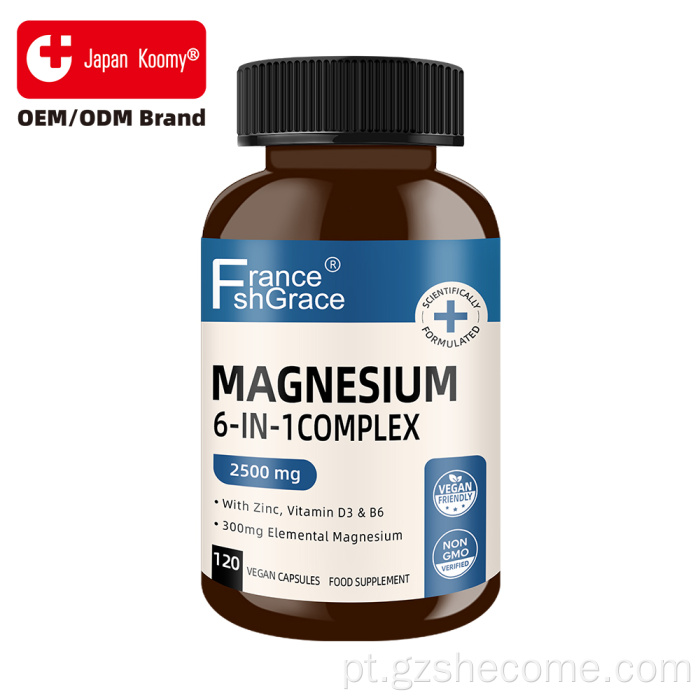 Shecome Cápsulas Complexas de Magnésio Suporte Muscular para Sono